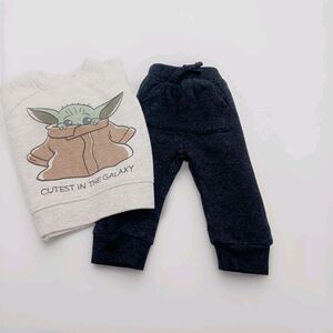 2pc Star Wars Baby Yoda Fleece Pullover and Jogger Set